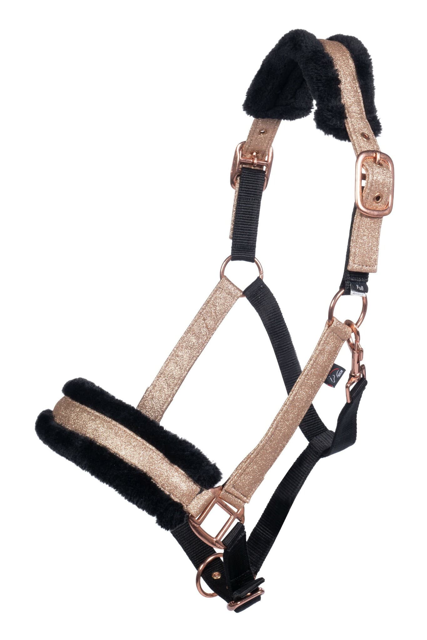 Nylongrimma, ponny-full, HKM Rosegold Glitter