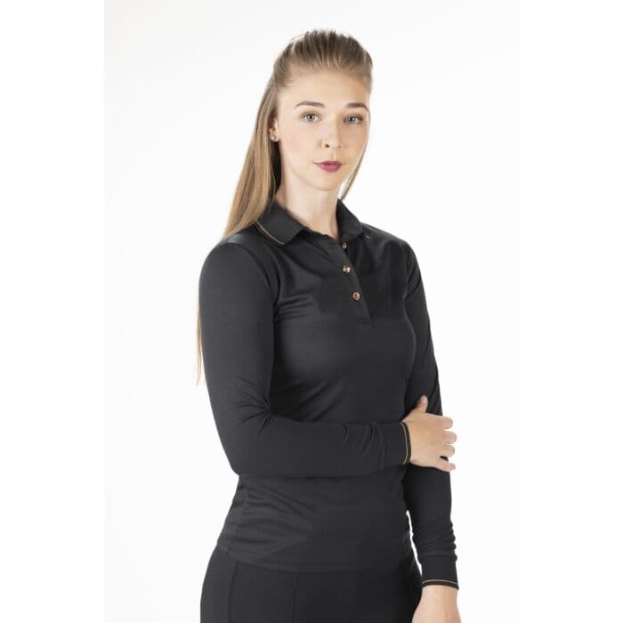 Långärmad piké, XXS-XXL, HKM Rosegold Glamour